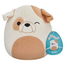 Squishmallows SQCR04082 7.5" Winking Bulldog-Add Brock to Your Squad, Ultrasoft Stuffed Animal Toy, Official Kellytoy Plush