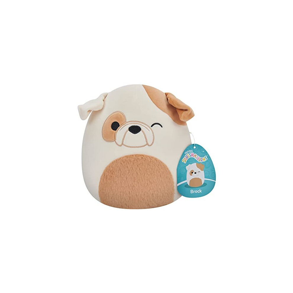 Squishmallows Sqcr04082 7.5" Winking Bulldog-Add Brock To Your Squad, Ultrasoft Stuffed Animal Toy, Official Kellytoy Plush