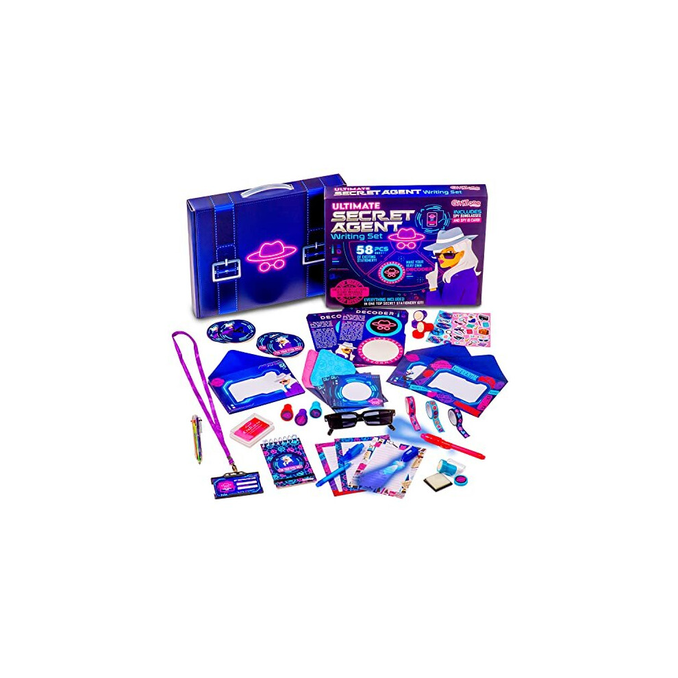 GirlZone Ultimate Secret Agent Writing Set, Exciting Spy Kit and Stationery Set for Girls with Spy Pen & Stationery Paper, Fun Kids Birthday Presents