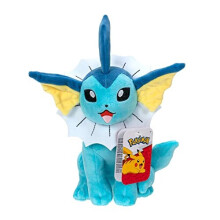 Pokémon PKW3081 Official & Premium Quality 8-inch Vaporeon Adorable, Ultra-Soft, Plush Toy, Perfect for Playing & Displaying-Gotta Catch Em All