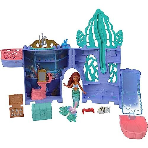 Disney Mattel Disney Μικρή Γοργόνα Παίξτε με την Άριελ, Στοίβαγμα με Κούκλα και 10 Αξεσουάρ