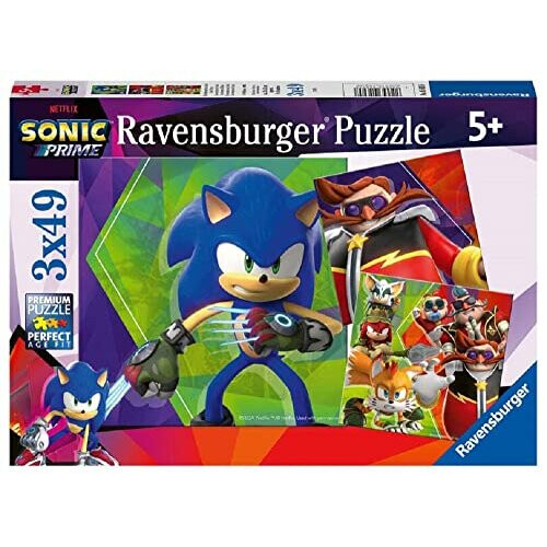 Ravensburger Ravensburger Sonic Prime 3X 49 Τεμαχίων Παζλ για Παιδιά 5 Ετών και Άνω