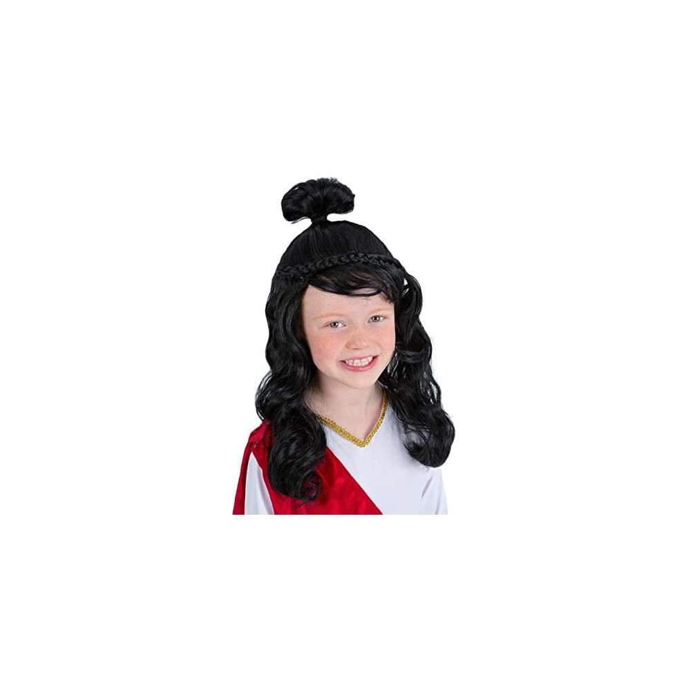 Smiffys 53132 Grecian Princess Wig, Girls, Black, One Size