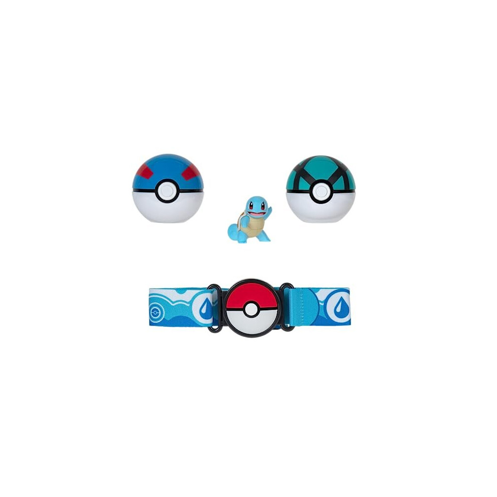 PokÃ©mon PKW3161 Set-2-Inch Squirtle Battle Figure with Clip N Go Belt Plus Net Ball Accessories