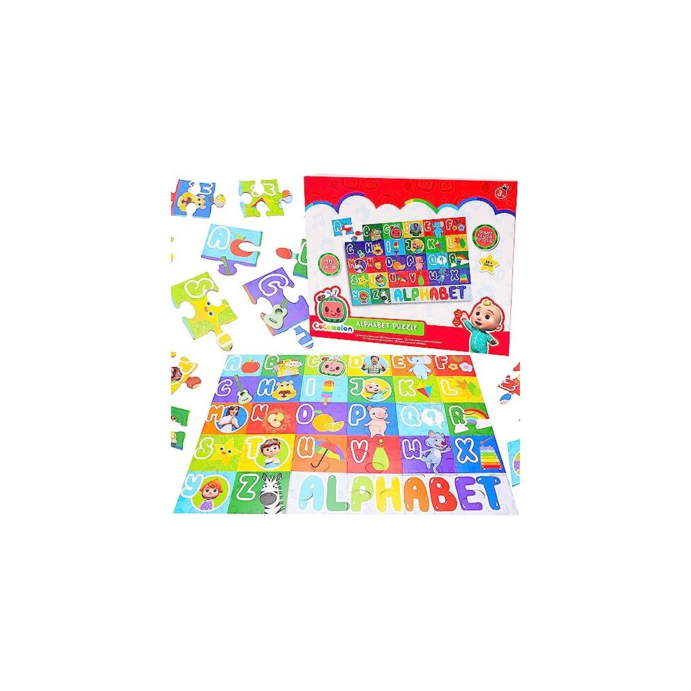 Toyland 30 Piece Cocomelon Alphabet Jigsaw Puzzle - 88 x 58cm - Early Learning & Development Toys - Ages 3+