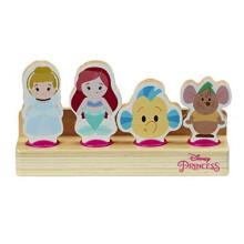 DISNEY PRINCESS WOODEN PRINCESS 4-FIGURE SET Beautiful Preschool Wooden Toy, Imaginative Play, FSC Certified Sustainable, Gift For 2 - 5 Year Old