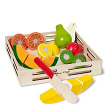 Melissa & Doug Wooden Fruit Toy Cutting Set | Kids Play Food | Kids Role Play Toys |Kids Kitchen Accessories | 3+ | Gift for Boy or Girl