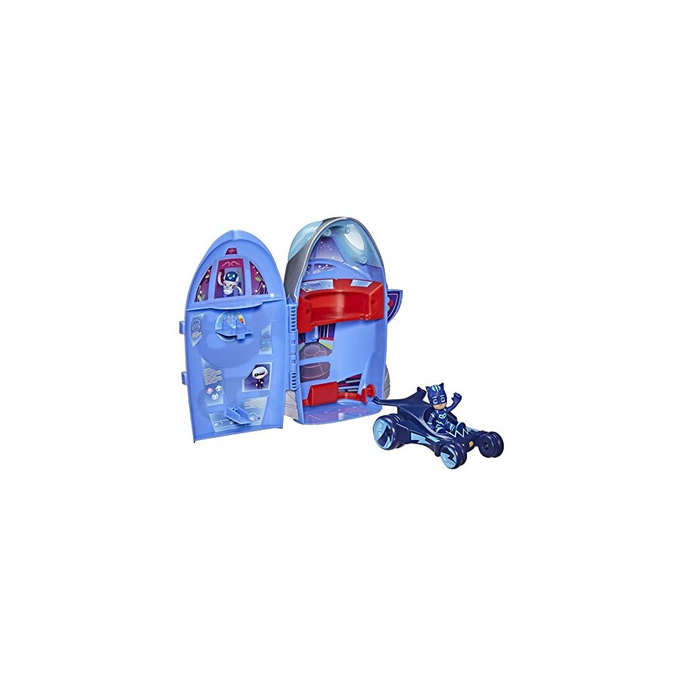 Pj Masks F2098ff2 2-In-1 Playset Headquarters And Rocket Toy With Action Figure For Ages 3+