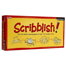IDEAL | Scribblish: The fun family drawing game of how THIS became THAT! | Family Games | For 4-6 Players | Ages 8+