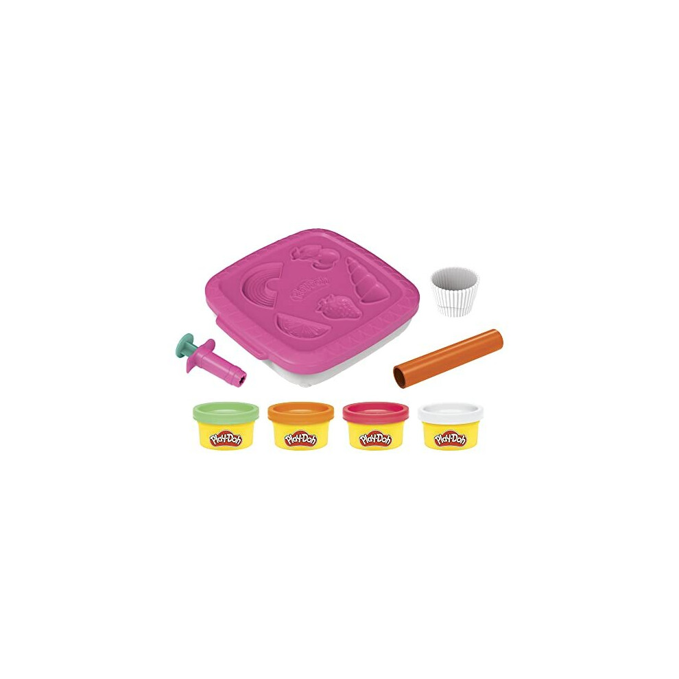 Coffret de jeu Play-Doh Create n Go Cupcakes, ensemble avec r?cipient de rangement, jouets d'art et d'artisanat pour enfants