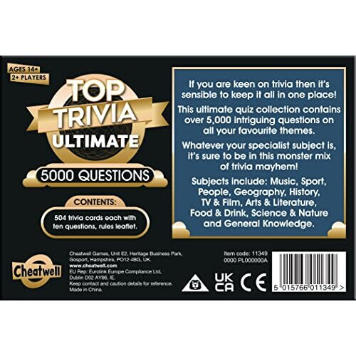 Cheatwell Games Top Trivia Ultimate - Board Game 1