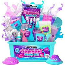 Original Stationery Mermaid Slime Kit, 35-Pieces Slime Set to Make Glow in The Dark Slime with Lots of Sparkle Slime Add Ins, Mermaid Gifts for Girls