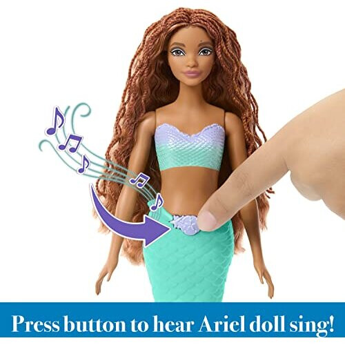 Disney Mattel Disney Μικρή Γοργόνα Τραγουδώ & Ονειρεύομαι Κούκλα Άriel με Υπογραφή Ουρά 2