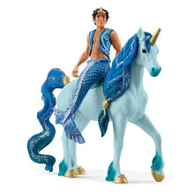 Figurine Triton Aryon en Blauwe Eenhoorn - Set van 2 Stukken - Duurzame Speelgoed voor Vermaak en Simulatiespellen - Cadeau voor