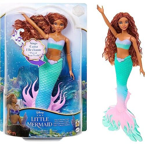 Disney Mattel Disney Μικρή Γοργόνα Τραγουδώ & Ονειρεύομαι Κούκλα Άriel με Υπογραφή Ουρά