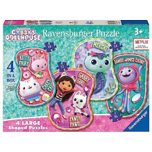Ravensburger 3170 Gabby's Dollhouse 4 Large Shaped Jigsaw Puzzles for Kids Age 3 Years Up (10, 12, 14, 16 Pieces)
