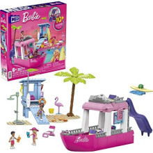 MEGA Barbie Dream Boat, building toy for boys and girls + 6 years, includes 317 blocks, 3 dolls and accessories, HPN79