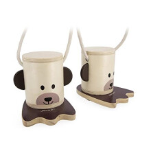 Janod - Small Wooden Bear Paw Stilts - Outdoor Game - Height-Adjustable - Learning Balance - FSC-Certified - Water-Based Paints - 3 Years + - J03174