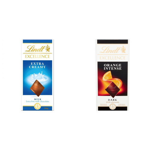 Lindt 2 Lindt Extra Creamy + 2 Lindt Intense Orange