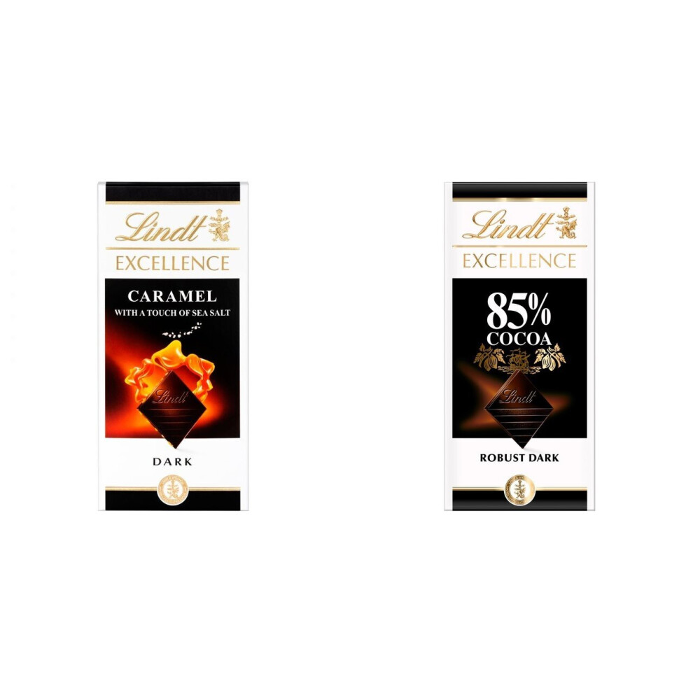 2 Lindt Dark Caramel & Sea Salt + 2 Lindt Dark 85%