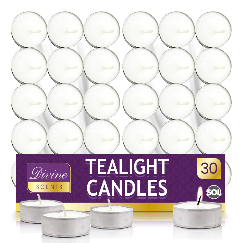 (30 pieces ( 2 x 15pk)) 15-150pk Tea Lights White Unscented Candles