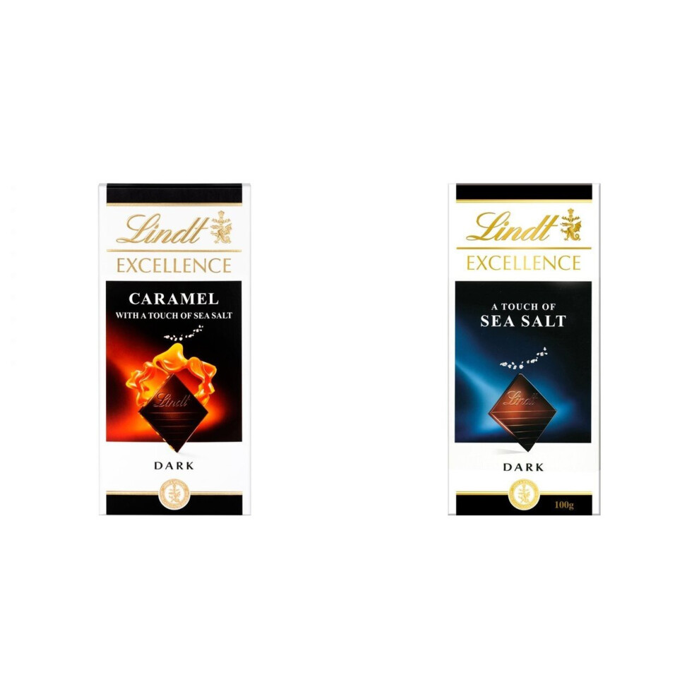 2 Lindt Dark Caramel & Sea Salt + 2 Lindt Dark Sea Salt