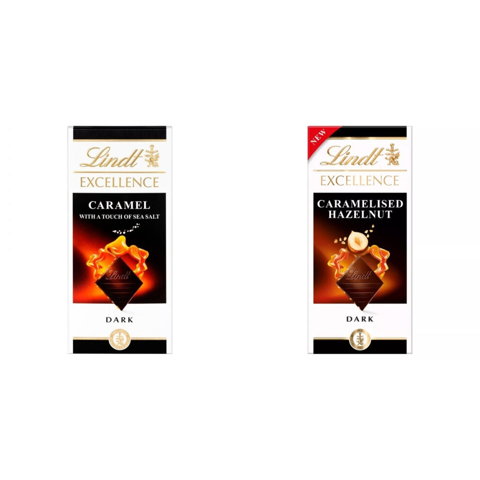 2 Lindt Dark Caramel & Sea Salt + 2 Lindt Dark Caramelised Hazelnut