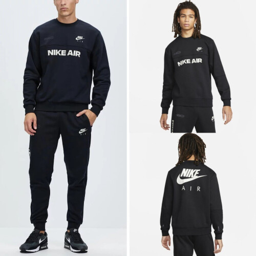 (L) Nike Air Mens Crewneck Fleece Tracksuit Sweatshirt Joggers Jogging Bottoms