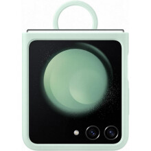 Samsung Galaxy Z Flip 5 Custodia in silicone con anello verde oceano