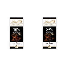 2 Lindt Dark 70% + 2 Lindt Dark 85%