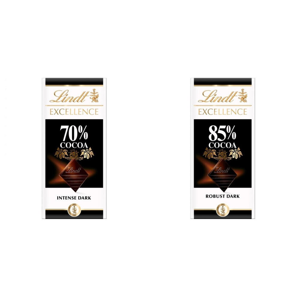 2 Lindt Dark 70% + 2 Lindt Dark 85%