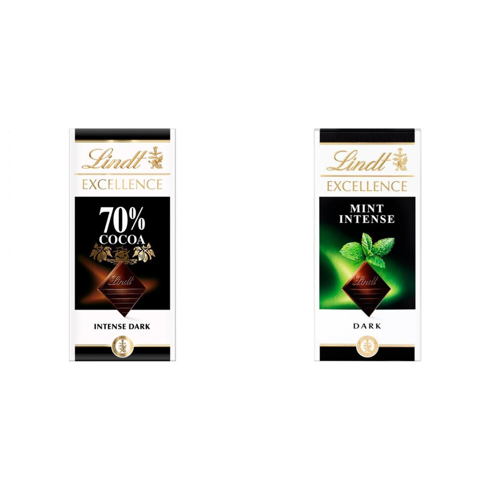 2 Lindt Dark 70% + 2 Lindt Mint Intense