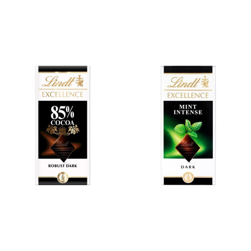 Lindt 2 Lindt Dark 85% + 2 Lindt Mint Intense