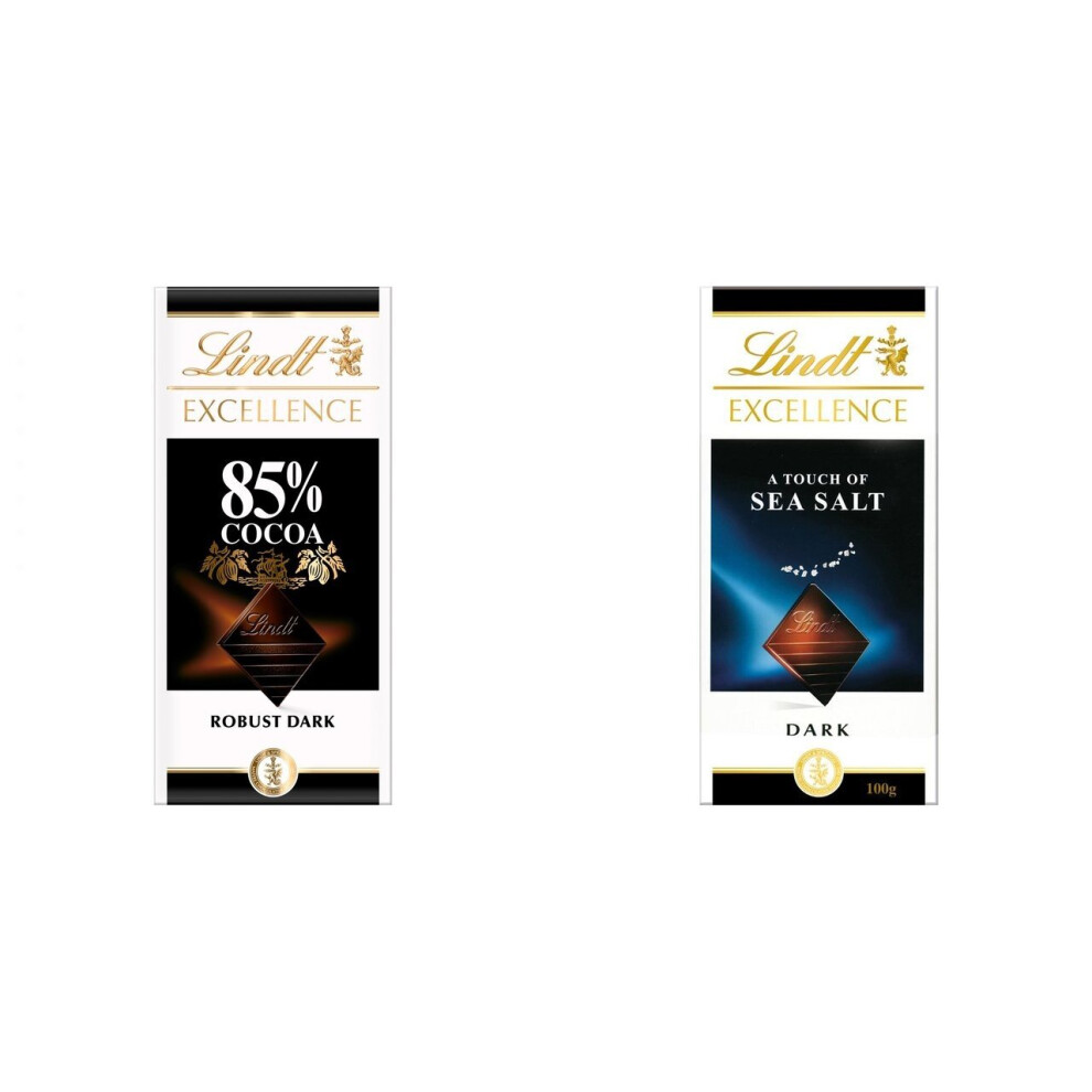 2 Lindt Dark 85% + 2 Lindt Dark Sea Salt