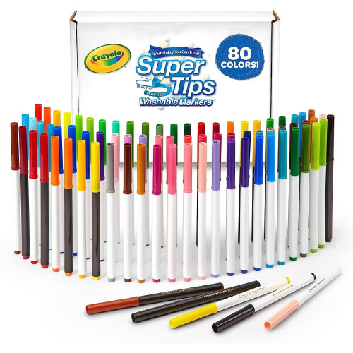 Crayola CRAYOLA Super Tips, Washable Markers, 80 Count, Includes Scented