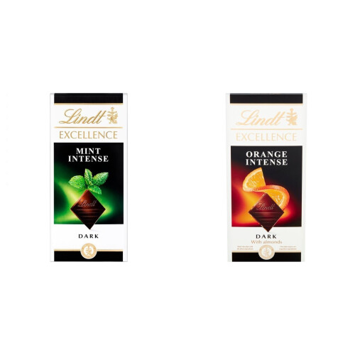 Lindt 2 Lindt Mint Intense + 2 Lindt Intense Orange