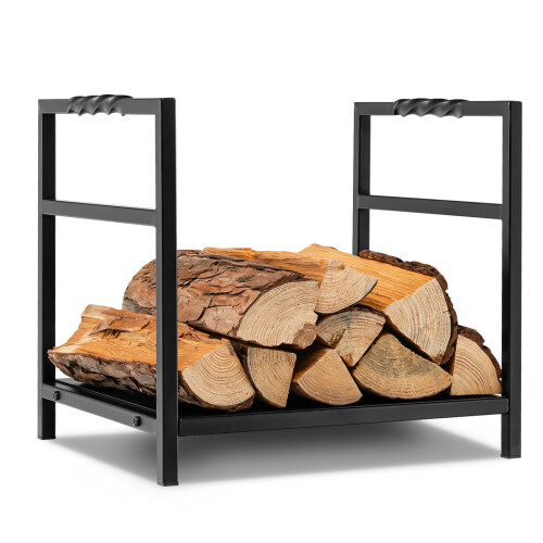 Costway Decorative Firewood Storage Rack w/Screw Thread Handle Log Holder Rack