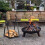 Costway Decorative Firewood Log Rack w/ Stable Triangular Structure Heavy Duty 8