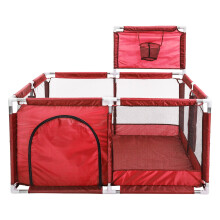 (Red) Playpen Portable Safety Activity with Basketball