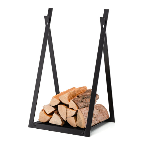 Costway Decorative Firewood Log Rack w/ Stable Triangular Structure Heavy Duty