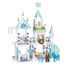 365pcs Spielzeug Baukasten Spaß Prinzessin für Mädchen zusammenbauen Elsa Schloss mit Licht