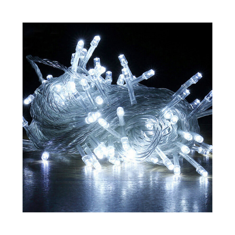 (Cool White) 100leds String 10m Fairy Lights Christmas Tree Light Xmas Party Wedding Eu Lamp