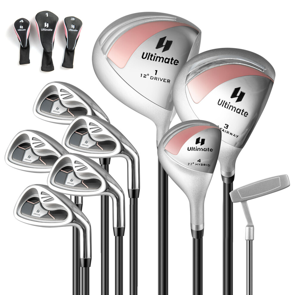 Womens 9 Pieces Complete Golf Club Set Includes 460cc Alloy Driver