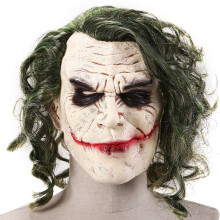 (The Dark Knight Joker) Halloween Carnival Cosplay Latex Mask Fancy Dress Costume Demon Terror Head Mask