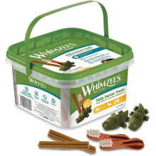WHIMZEES By Wellness Variety Box, Mixed Shapes, Natural and Grain-Free Dog Chews, Dog Dental Sticks for Medium Breeds, 28 Pieces, Size M