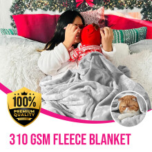 (Super King Fleece Blanket) Fleece Blanket Sofe Bed Throw Soft Silver Blankets