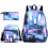 (Starry Sky Blue 1) 3pcs Sets Messi Backpack New Students Capacity School Bags 1