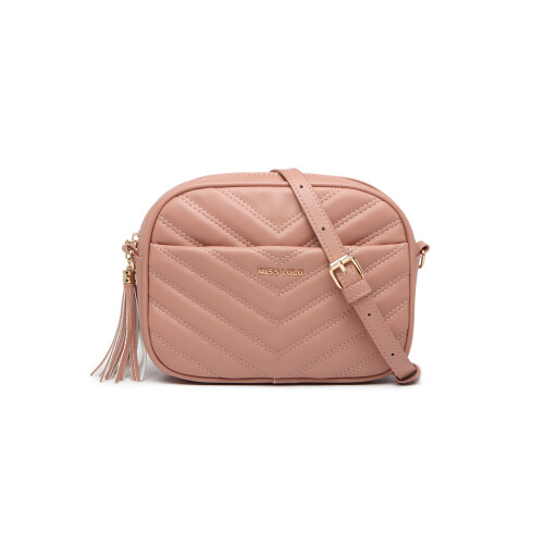 Miss Lulu (Pink) MISS LULU Lightweight Quilted Leather Cross Body Bag