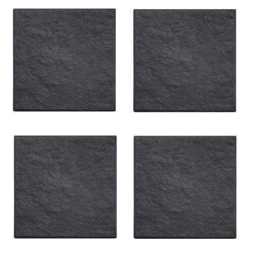 Square Stomp Stone Grey Slate Stepping Stone Recycled Rubber 30cm x4