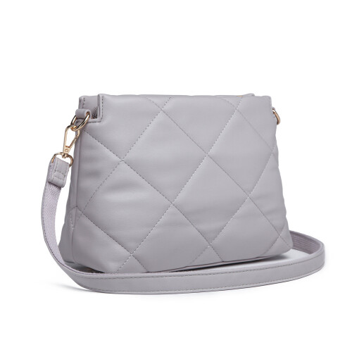 Miss Lulu (Light Grey) MISS LULU PU Leather Rhombus Shoulder Bag 2